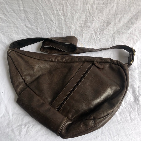 Ameri Bag Healthy Back Bag Crossbody Bag Leather Brown - Picture 1 of 16